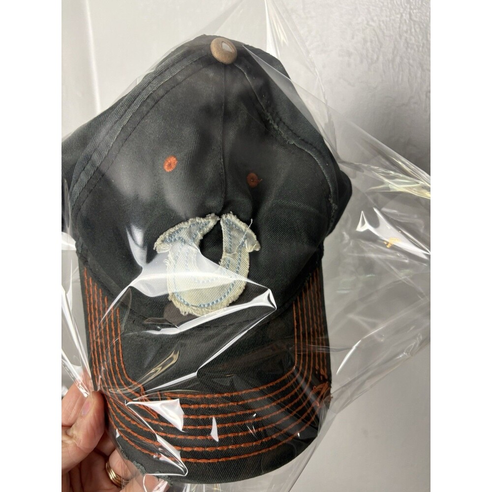 True Religion Rare Vintage Distressed Horseshoe Embellished Strap Back Hat